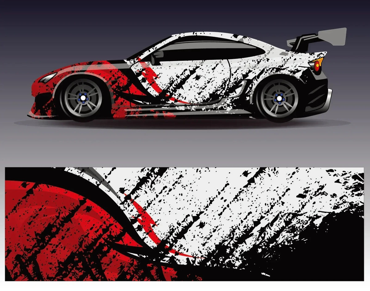 Car Side Stripe Decal – Glossy PVC Body Graphic Vinyl Sticker - Delicate Leather