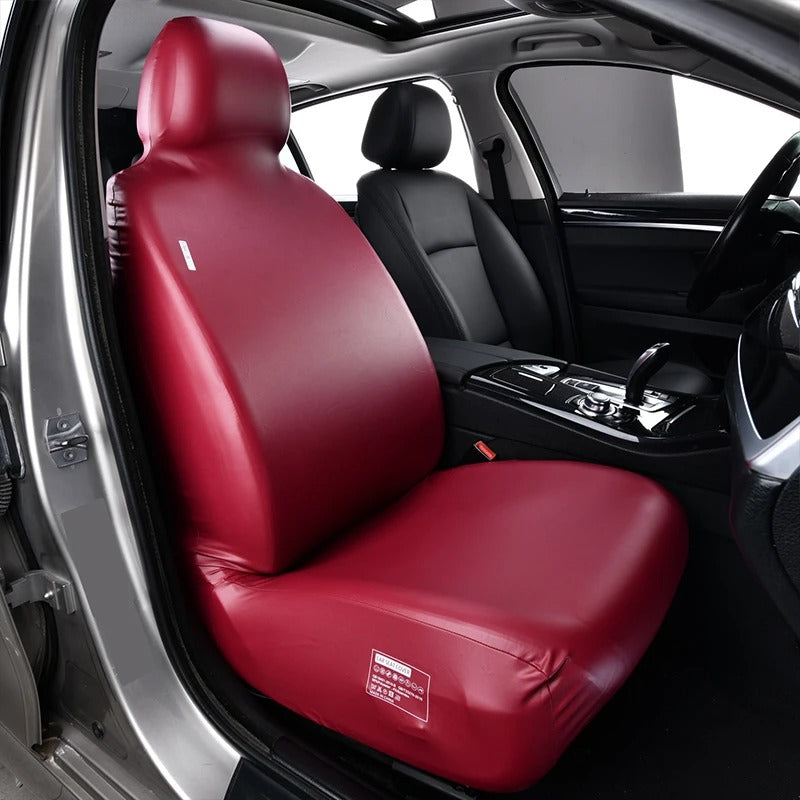 All-Season Universal PU Leather Car Seat Cover – Waterproof Full-Surround Elastic Seat Protector for Sedans, SUVs, and Trucks - Delicate Leather  