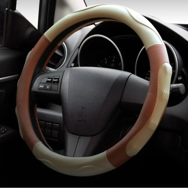 Universal Microfiber Leather Steering Wheel Cover 38cm – Non-Slip Car Steering Wheel Protector for All Seasons - Delicate Leather