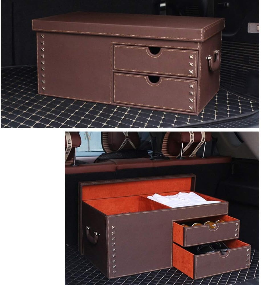 Premium Folding Storage Box with Drawer Design - Organize Your Space with Style - Delicate Leather