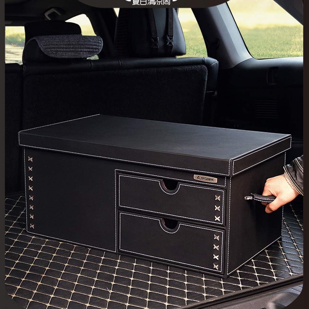 Premium Folding Storage Box with Drawer Design - Organize Your Space with Style - Delicate Leather