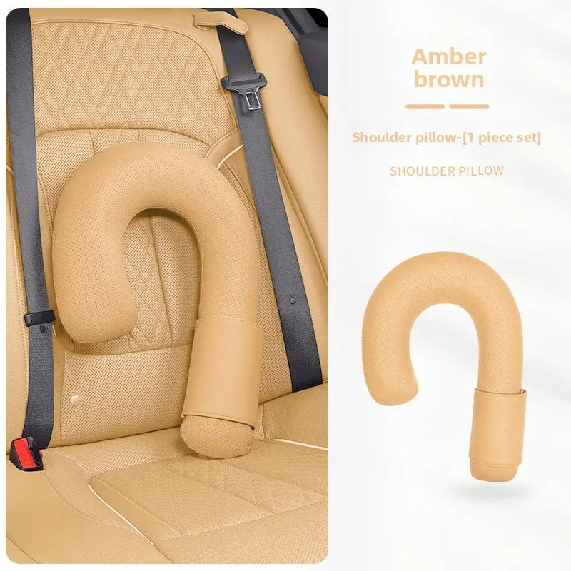 Car Headrest Neck Support Pillow – Soft Latex Seat Cushion for Vehicle Travel - Delicate Leather