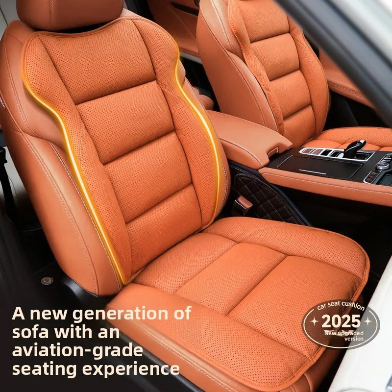 Perforated Nappa Leather Car Seat Cover – Breathable All-Season Universal Seat Cushion - Delicate Leather