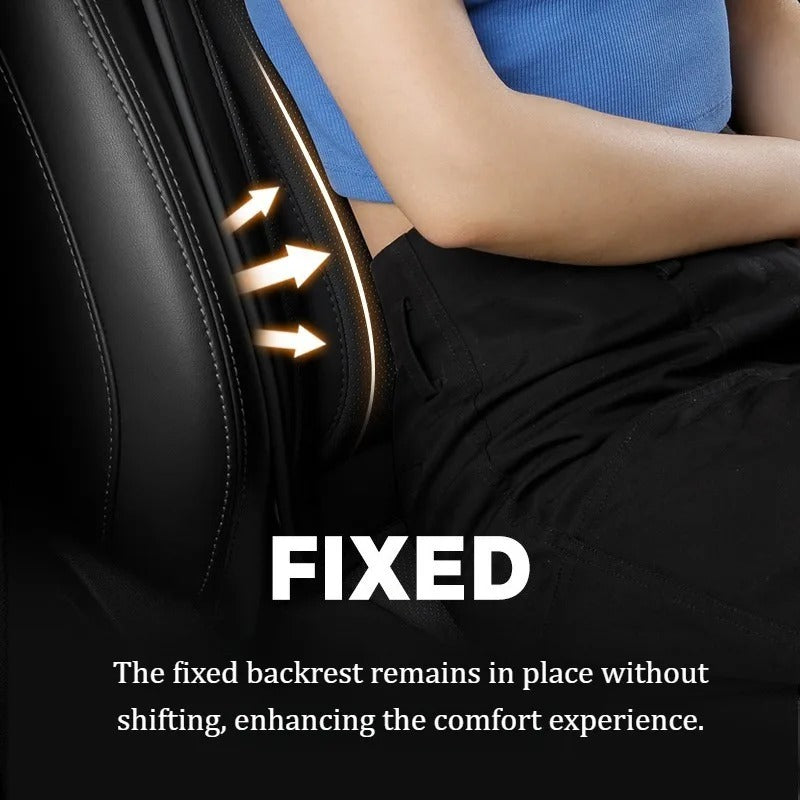 PU Leather Car Cushion Pad – Ventilated Design with Storage Pockets, Universal Fit - Delicate Leather  