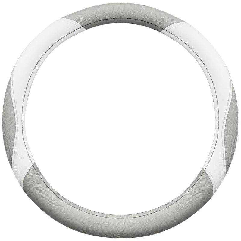 Full Linen Steering Wheel Cover – Universal O-Type Breathable Non-Slip All-Season Grip - Delicate Leather
