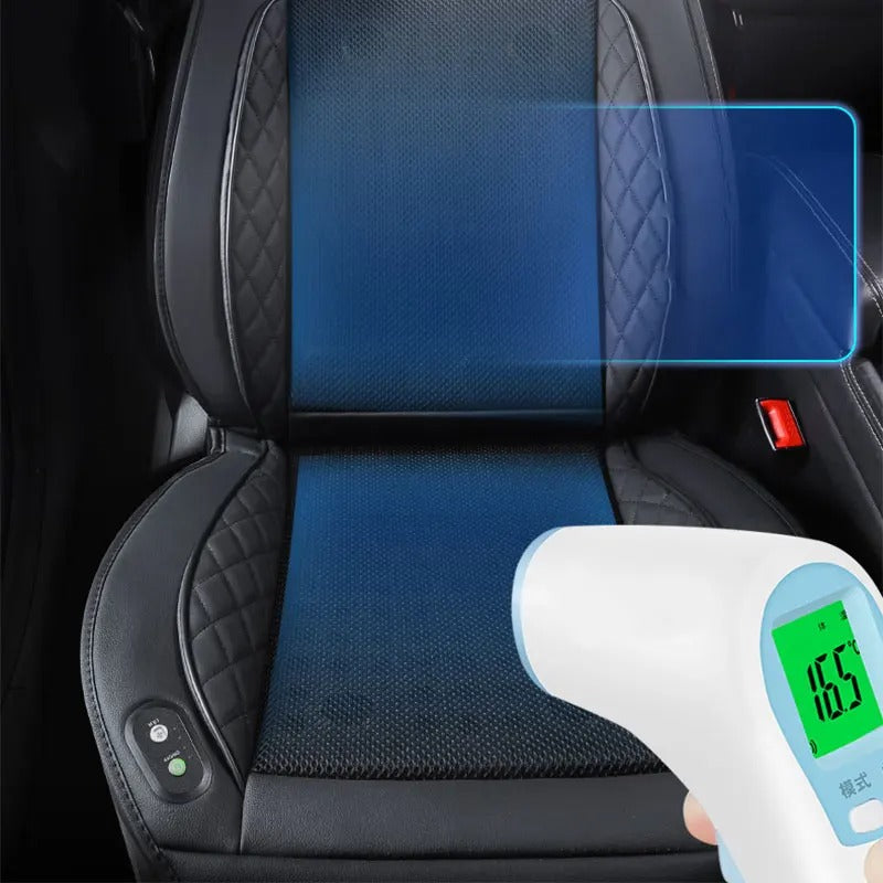 12V Car Cooling Seat Cushion with Built-in Fans – Ventilated Summer Seat Cover with Heat Dissipation and Massage Function - Delicate Leather  