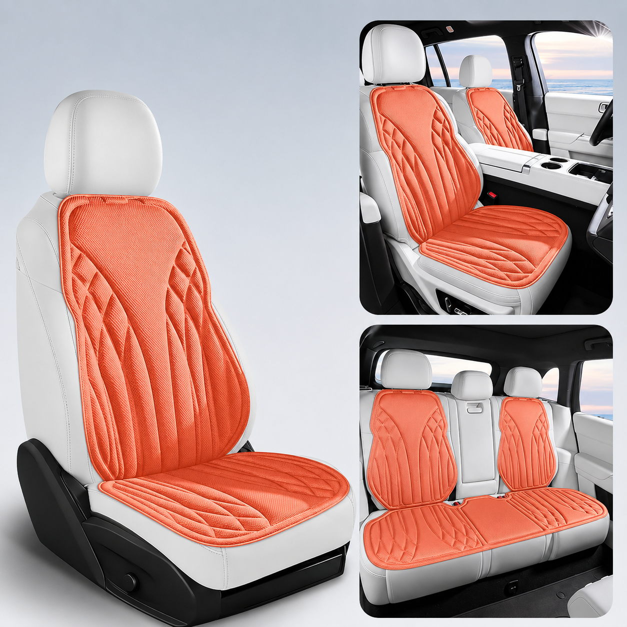 Breathable Latex Car Seat Cushion – Universal Non-Slip Cooling Seat Cover - Delicate Leather
