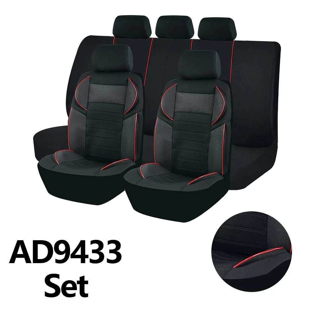 5D Car Seat Covers – Universal 4mm Sponge Padded Seat Cover Set for Cars - Delicate Leather