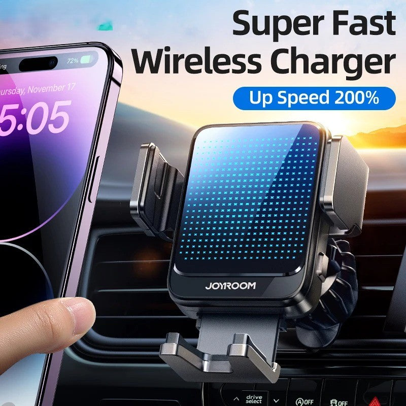 15W Automatic Fast Wireless Car Charger - Mini Phone Holder Mount