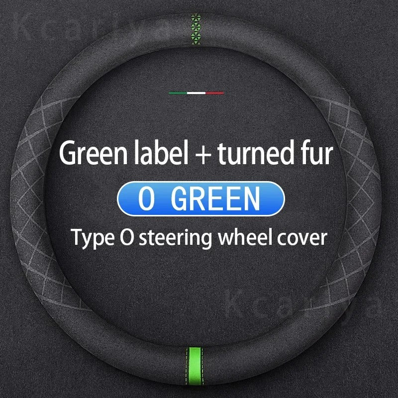 PU Leather Steering Wheel Cover – 38cm Universal Non-Slip Grip for Cars and SUVs - Delicate Leather  