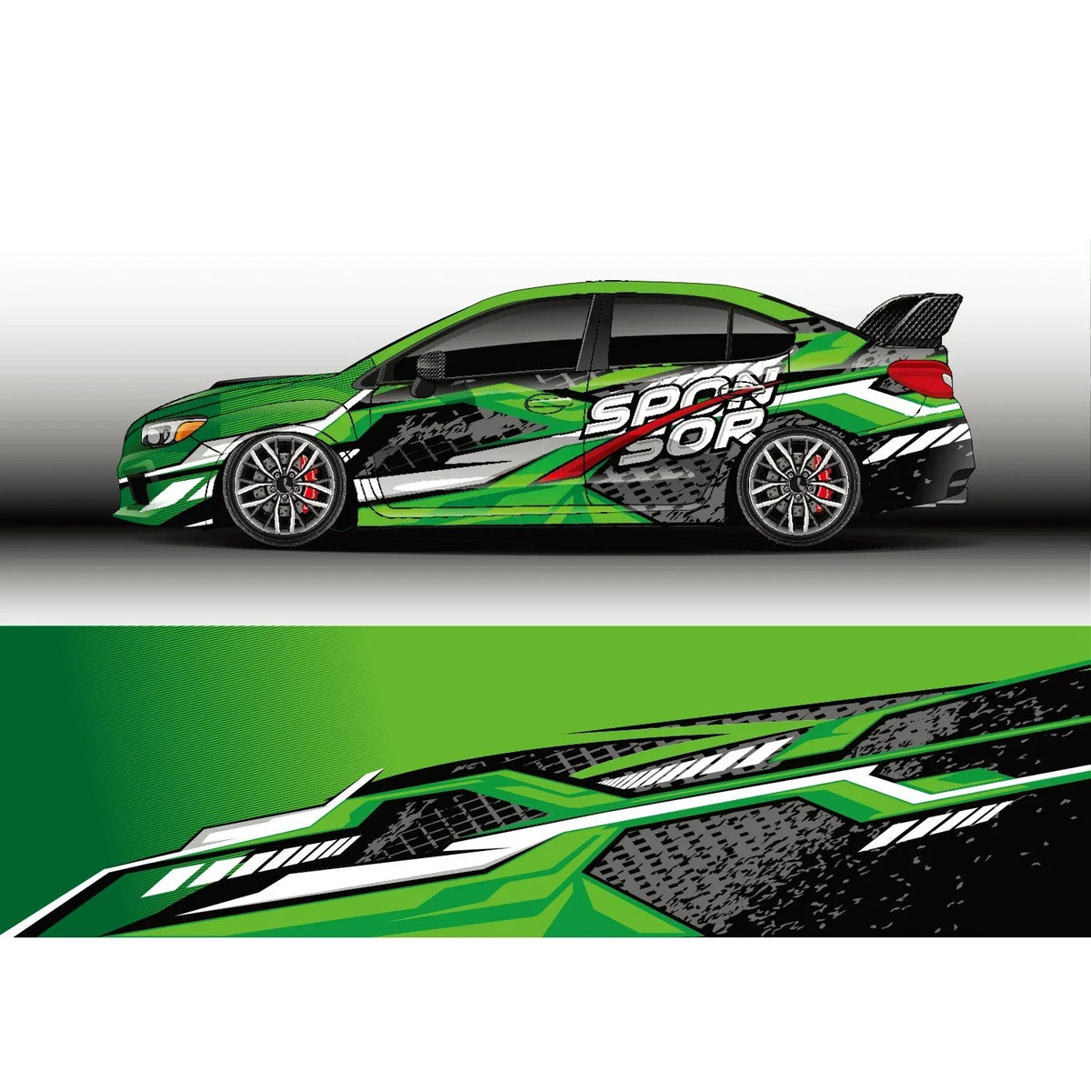 Racing Stripe Car Decal – Glossy PVC Vehicle Body Graphic Vinyl Wrap Sticker - Delicate Leather