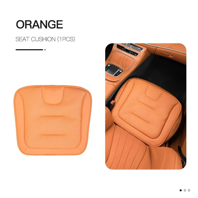 3D Embossed Car Seat Cushion – Universal Nappa-Style Leather Seat Protector for All Seasons - Delicate Leather  
