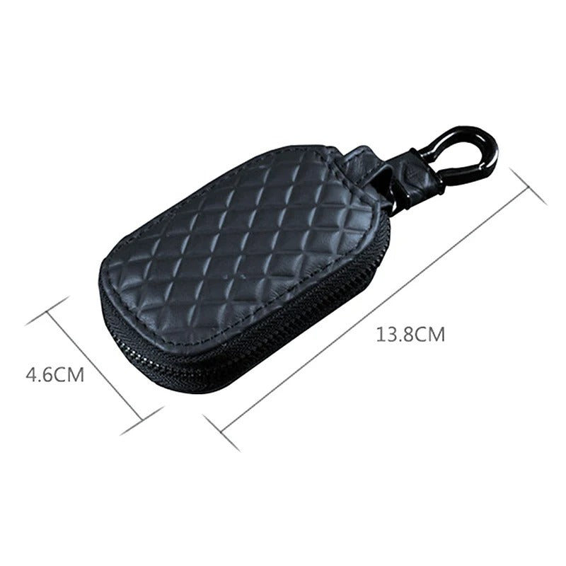 PU Leather Car Key Case with Built-in Buckle – Universal Anti-Scratch Key Holder and Organizer for Men and Women - Delicate Leather  