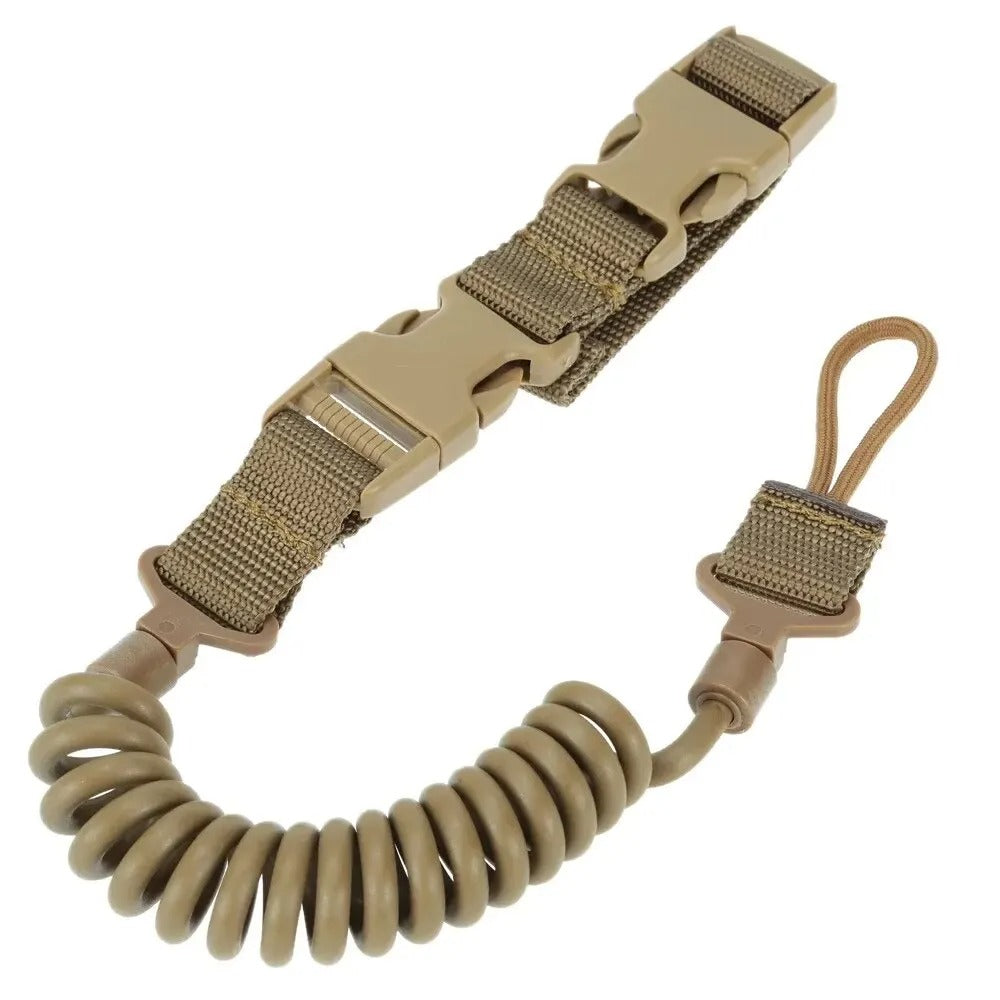 Tactical Anti-Lost Elastic Lanyard Rope - Spring Safety Strap Rope for Key Ring Chain Flashlight Hunting Accessories