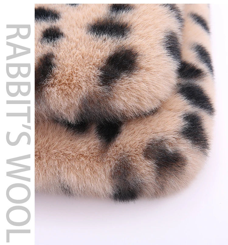 Leopard Fluffy Seat Cushion Cover – Soft Plush Car Seat Protector, Universal Fit Interior Decor for Women - Delicate Leather  