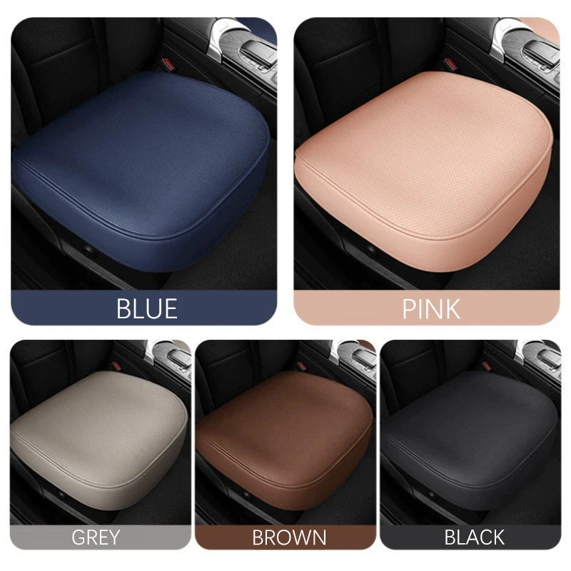 360° Surround Leather Car Seat Covers – All-Season Front and Rear Seat Protector Cushion Pads, Universal Fit - Delicate Leather  