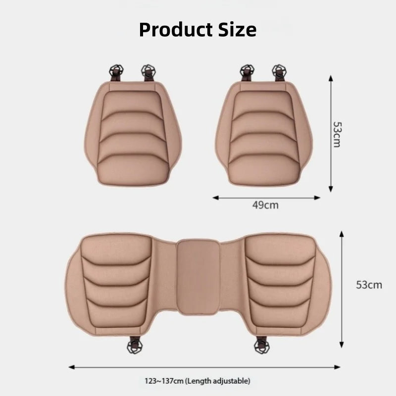 Universal Breathable Soft Leather Car Seat Cover – Non-Slip Protective Cushion for Car Interior - Delicate Leather  