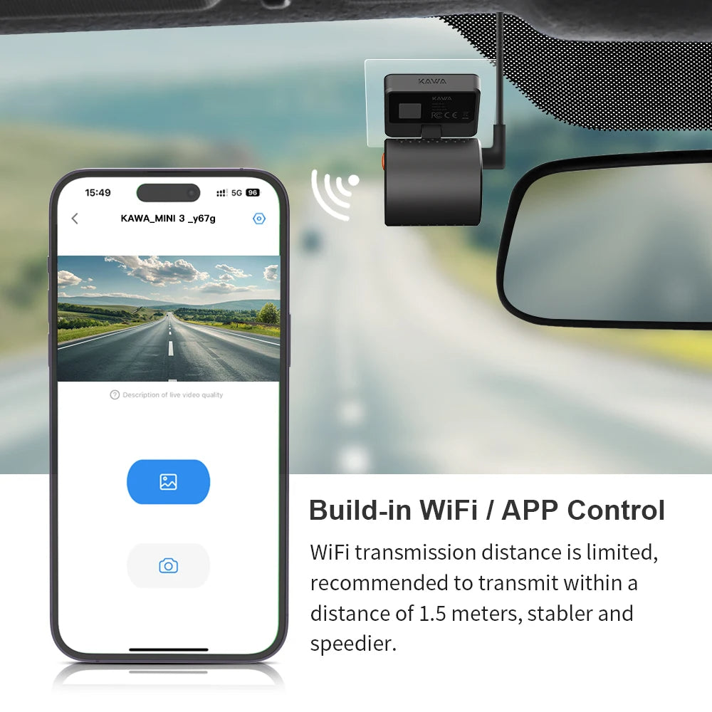 2K Hidden Dash Cam – KAWA MINI 3 with Night Vision, Voice Control, Emergency Recording, and WiFi APP Monitor 28