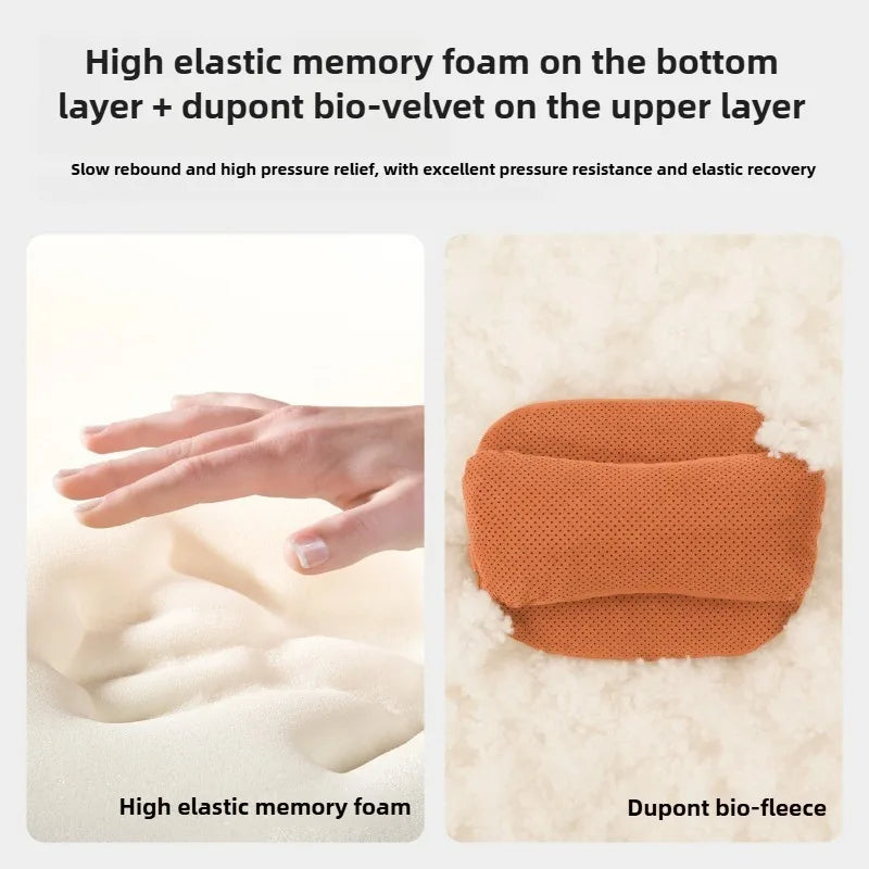 Suede Car Headrest Pillow & Lumbar Cushion – Luxury Nappa Leather Neck & Waist Pillow, Memory Foam Seat Accessories, Universal All Seasons - Delicate Leather  