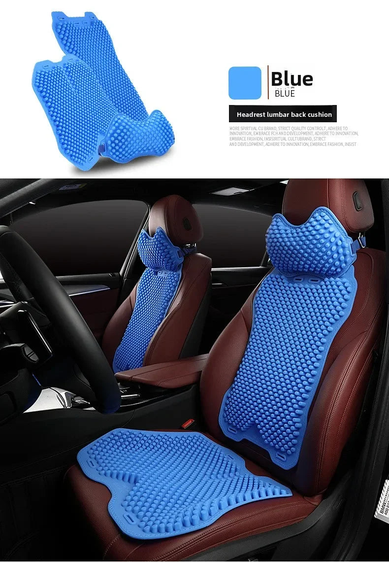 Silicone Non-Slip Car Seat Cushion – Universal Four-Season Cooling Breathable Seat Cover for Car, Office, and Home Use - Delicate Leather  
