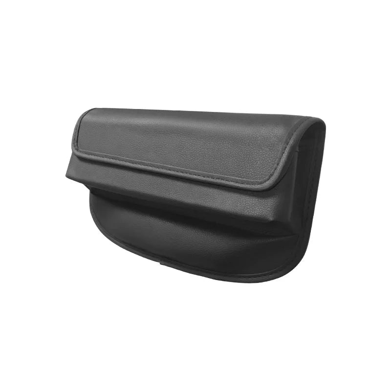 Car Seat Gap Organizer – Magnetic Lid Center Console Storage Box for Vehicle - Delicate Leather  