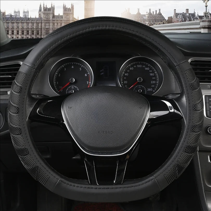 Silicone Steering Wheel Cover – Anti-Slip Multi-Color Universal Grip - Delicate Leather  