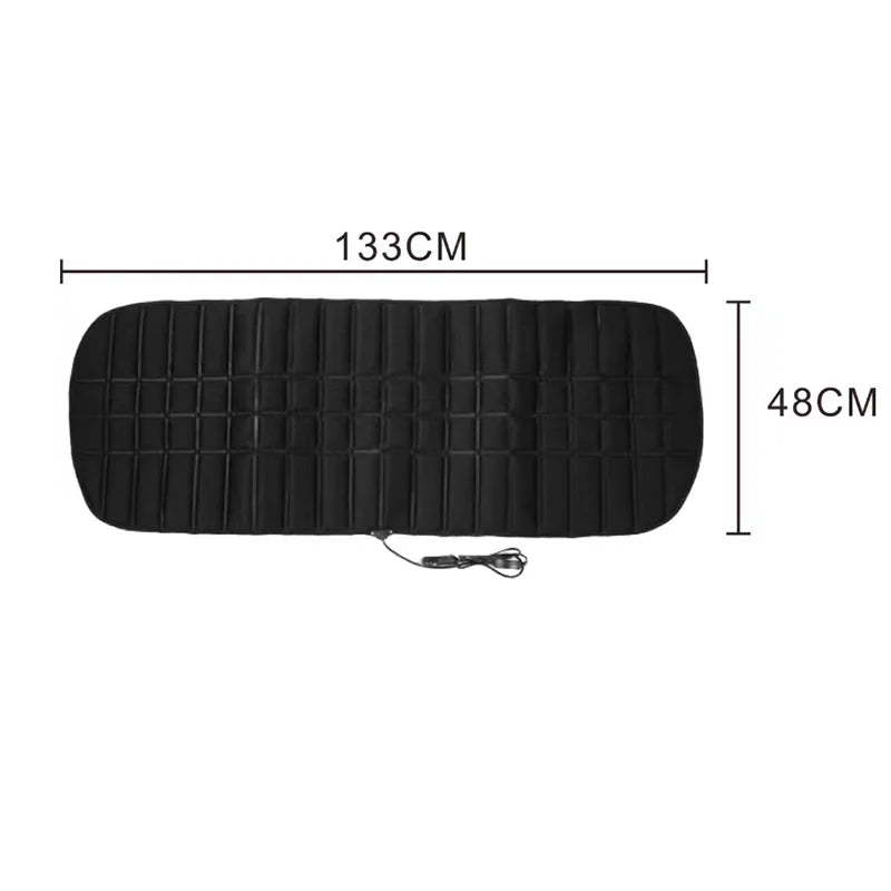 12V Car Rear Heated Seat Cushion – Universal Winter Heating Pad Cover, Soft Warming Mat Protector for Back Seat - Delicate Leather  
