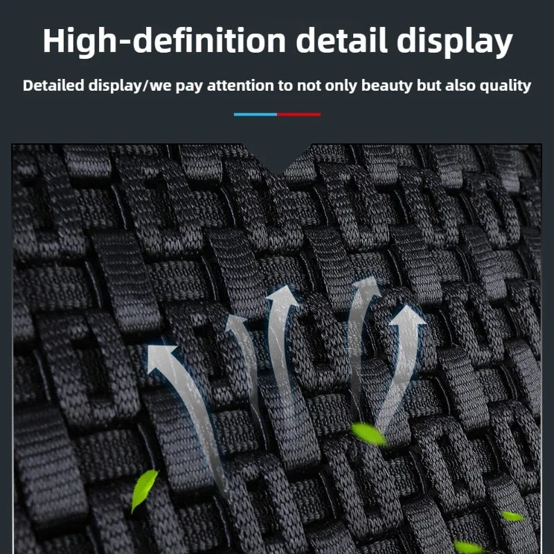 Premium PU Leather & Ice Silk Car Seat Covers with Lumbar Support – Breathable, Wear-Resistant Full Wrap Set (Includes Headrest) - Delicate Leather  