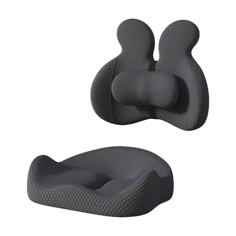 Memory Foam Office Seat Cushion with Back Support – Ergonomic Chair Cushion - Delicate Leather  