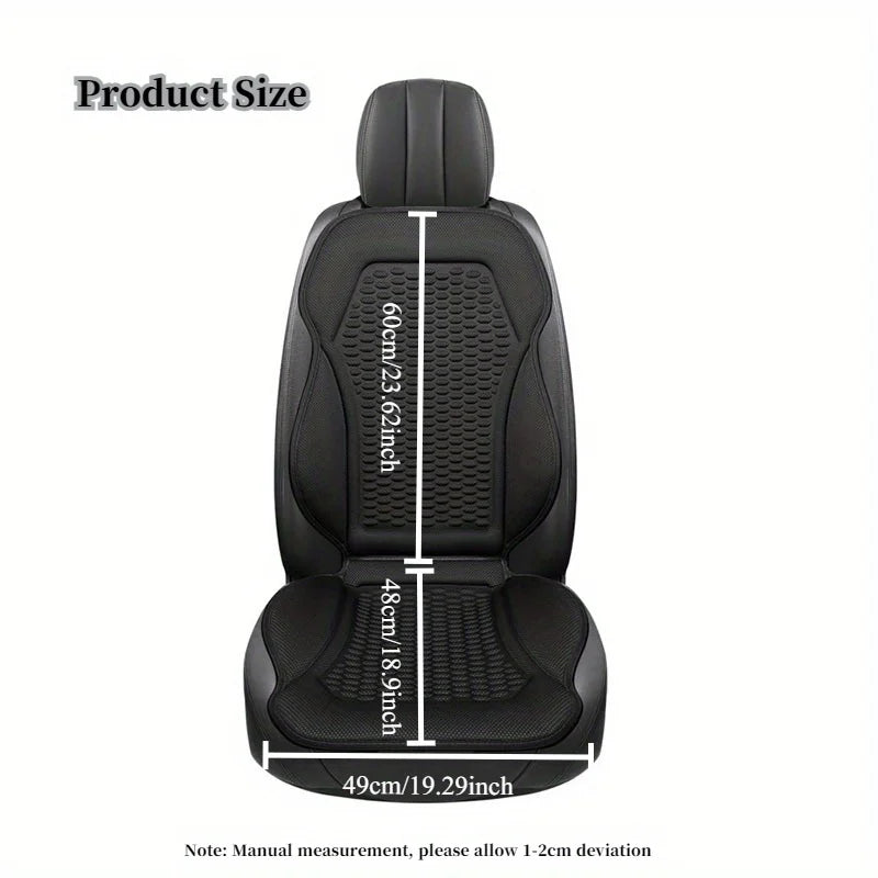 3D Textured Ice Silk Car Seat Cushion – Dual Front Seat Cooling Pads, Breathable Summer Comfort, Easy Installation, No Straps Needed - Delicate Leather  