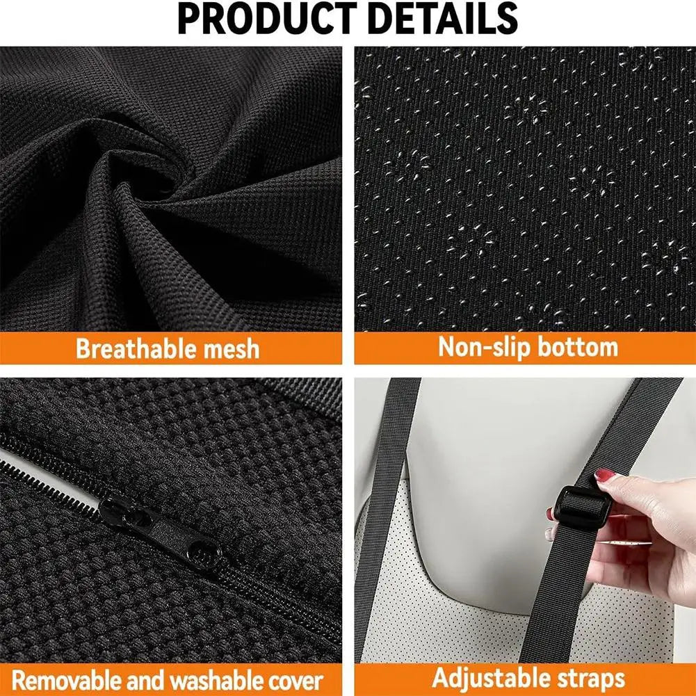 Memory Foam Car Lumbar Cushion – Ergonomic Seat Back Pillow for Vehicle Seats - Delicate Leather  