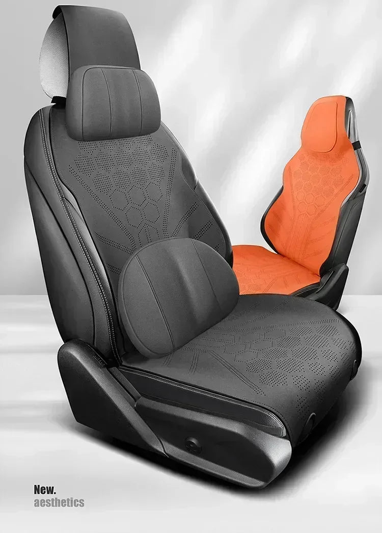 Universal All Seasons Car Seat Cover - Breathable Suede Seat Anti-slip Protective Cushions - Luxury Ultra Thin Suede Seat Cover - Delicate Leather  