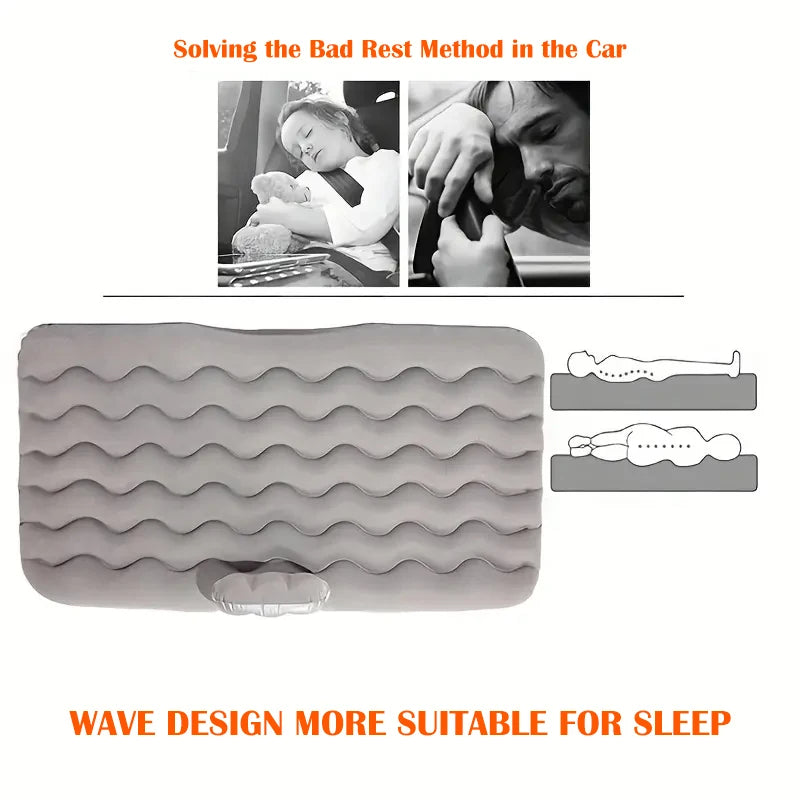 Universal Car Inflatable Bed with Headrest, Universal Fit for SUV, Pickup, Home, Travel & Outdoor Camping