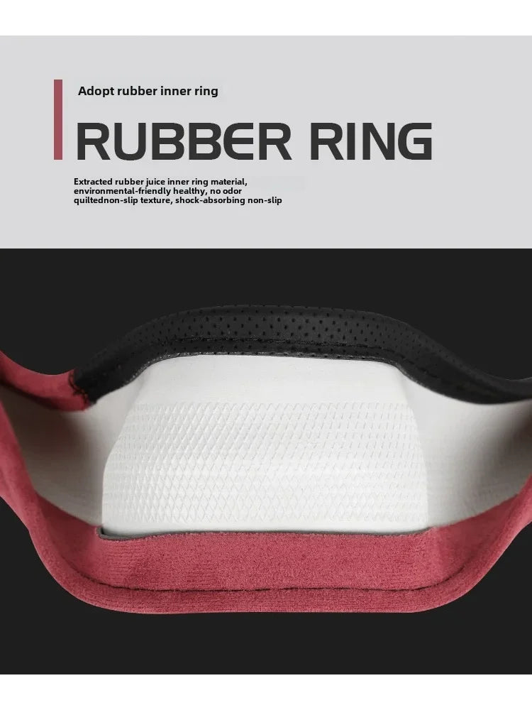 Trendy Four-Season Suede Steering Wheel Cover – Universal Non-Slip Handle Grip, Sporty D-Type Car Steering Wheel Protector - Delicate Leather  