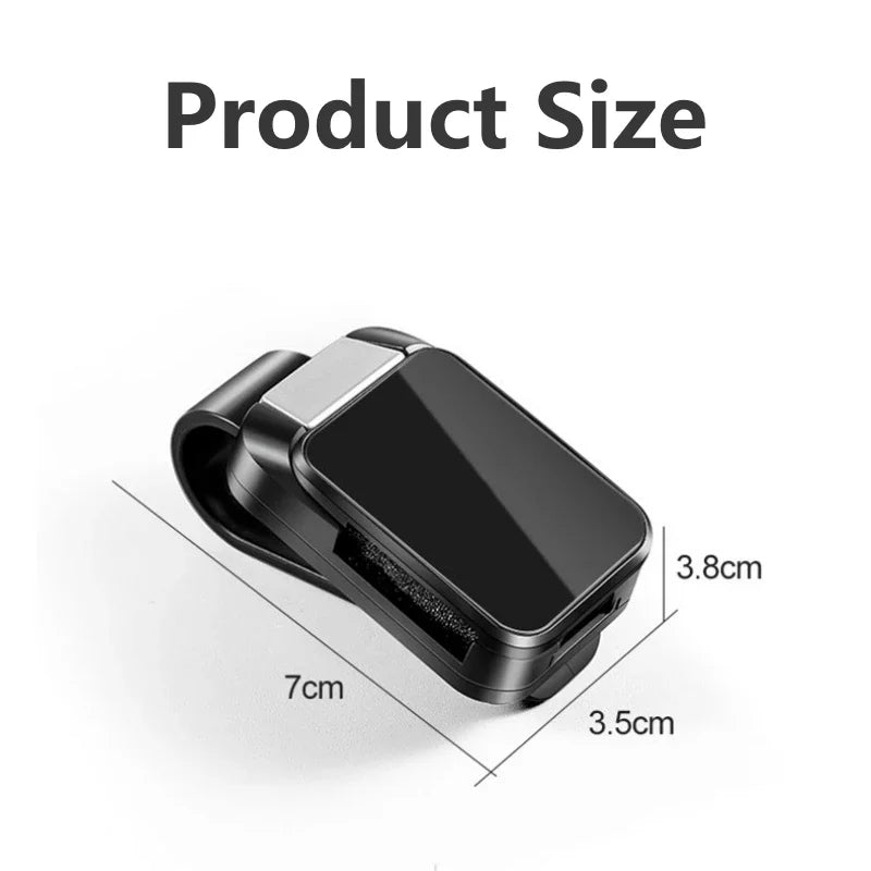 Car Sun Visor Glasses Clip – Compact Eyeglasses Holder with Alloy Buckle - Delicate Leather  