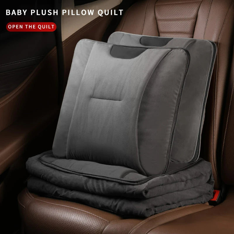 Multi-Functional Car Pillow Quilt - Four Seasons Plush Pillow Blanket - 6 Colors Automotive Parts - Delicate Leather  