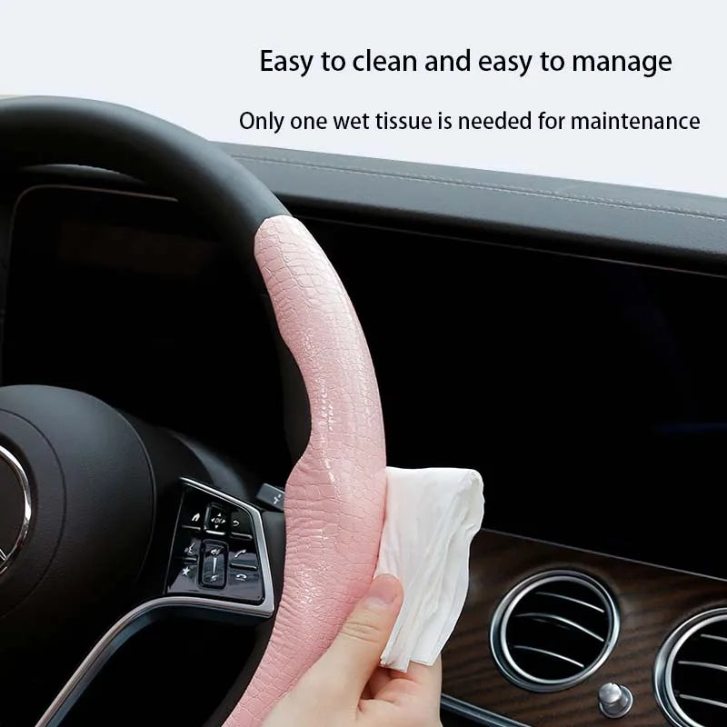2PCS Steering Wheel Grip Covers – Colorful Ultra-Thin Anti-Slip Universal Set - Delicate Leather  