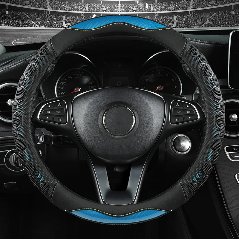 Anti-Slip Car Steering Wheel Cover – All-Season Wear-Resistant Protective Handlebar - Delicate Leather  