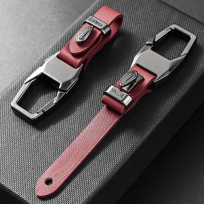 Premium Genuine Leather Keychain – Men’s Car Key Ring Holder with Anti-Loss Buckle, Key Strap Wallet Keyring Gift - Delicate Leather  