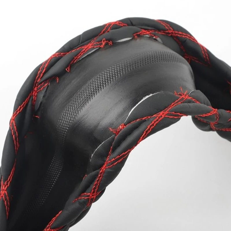 Universal Heavy-Duty Steering Wheel Cover 38cm– Anti-Slip Grip for Truck, Van, Bus & Lorry - Delicate Leather  
