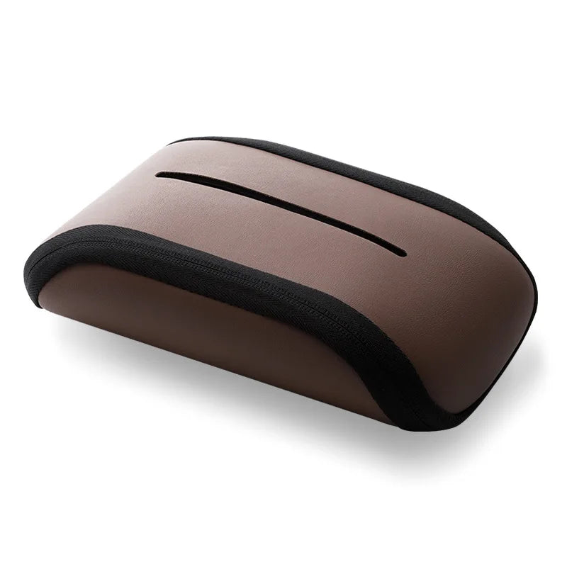 Leather Car Tissue Holder – Universal Armrest & Seat Back Hanging Organizer - Delicate Leather  