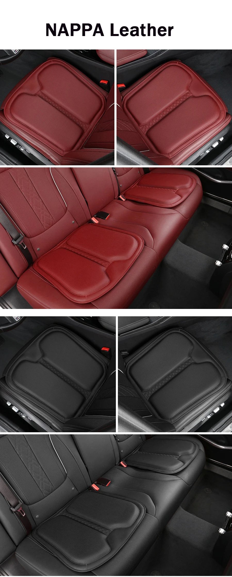 NAPPA Leather Car Seat Cushion Memory Foam, Soft Leather, Seat Booster Cover Protector, Universal Fit for All Vehicles