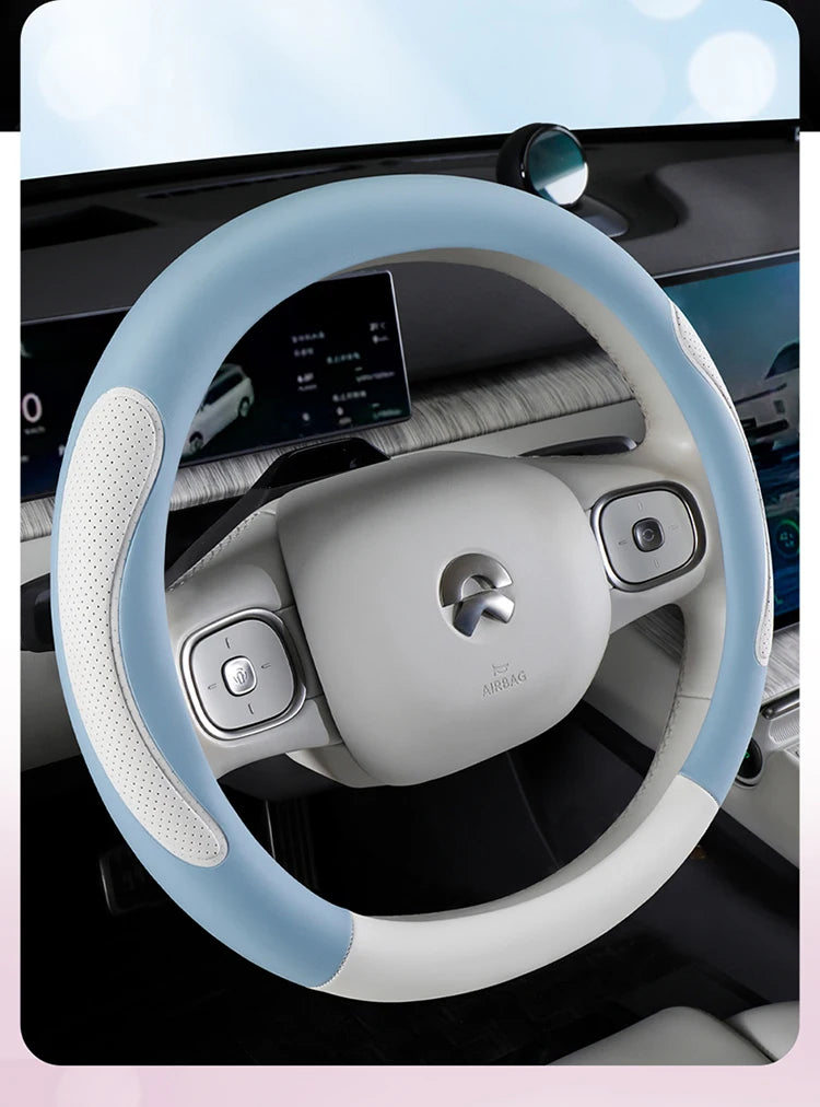 Universal 38cm Steering Wheel Cover – Anti-Slip Wear-Resistant All-Season Grip - Delicate Leather  
