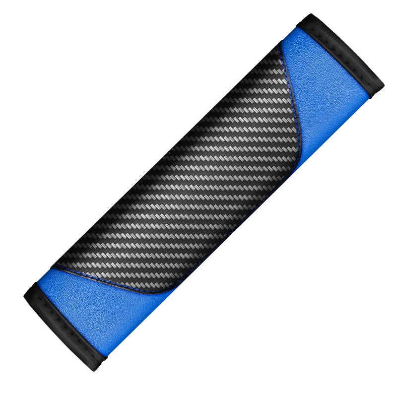 Carbon Fiber Leather Seat Belt Shoulder Protector – Soft Anti-Slip Seat Belt Cover, Universal Car Shoulder Pad - Delicate Leather  
