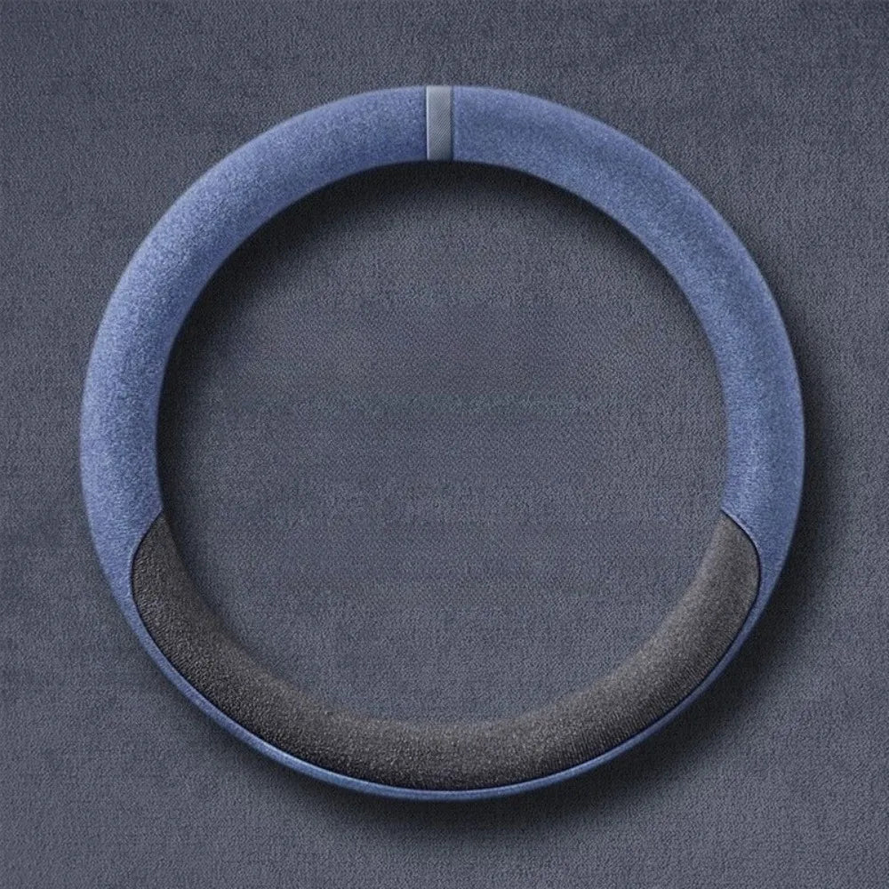 2PCS Suede Steering Wheel Cover – Non-Slip Breathable Comfort Grip, Universal Fit Interior Accessory - Delicate Leather  