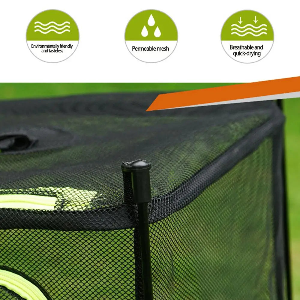 Ventilated Camping Tableware Storage: Foldable Hanging Mesh Fruit Rack and Drying Storage Net Rack, Perfect for Herb Drying and Folding Net Organization