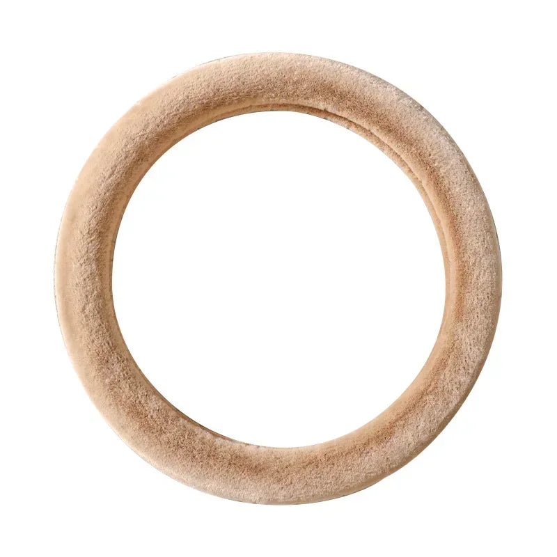 Universal Winter Plush Steering Wheel Cover – Warm Fashionable Car Accessory, Soft Anti-Slip Interior Cover - Delicate Leather  