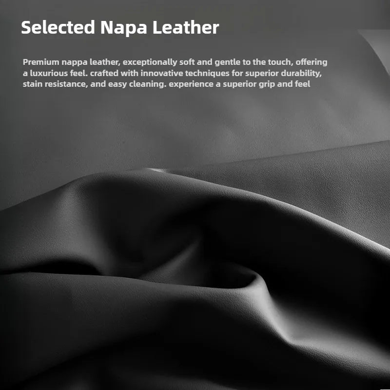 Nappa Leather Car Steering Wheel Cover – Universal Non-Slip O/D Type, Car Interior Accessory - Delicate Leather  
