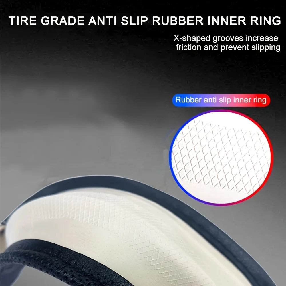 Brocade Embroidered Steering Wheel Cover – Retro Non-Slip All-Season Car Interior Accessory - Delicate Leather