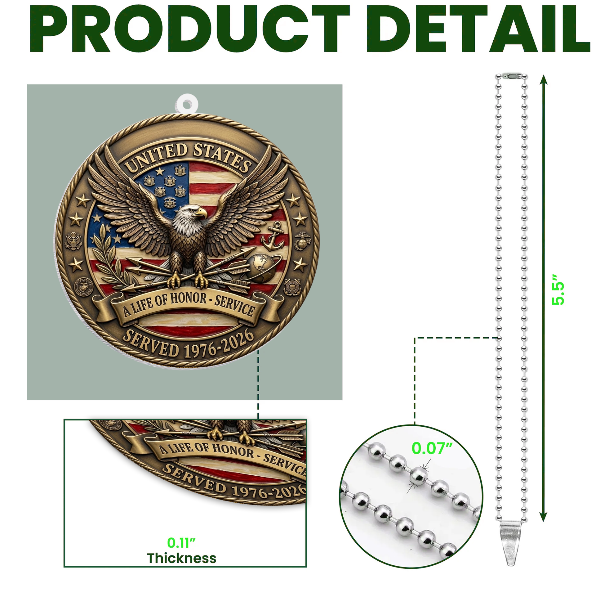 USA 250th Anniversary Rear View Mirror Accessory – Commemorative Hanging Ornament 09 - Delicate Leather  